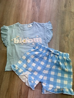 kids gingham short sets